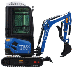 2025 TYPHON TERROR XVII – 4,000 lb Cabin Mini Excavator Powered by Kubota D902 Diesel Engine | EPA Certified
