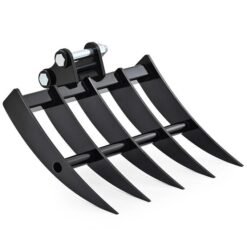 19.3" Mini Excavator Rake Attachment for Land Clearing, Debris Removing, Soil Spreading